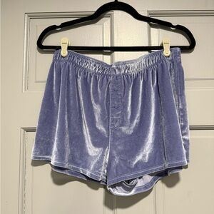 PINK Victoria's Secret Blue Velvet High Waist Shorts